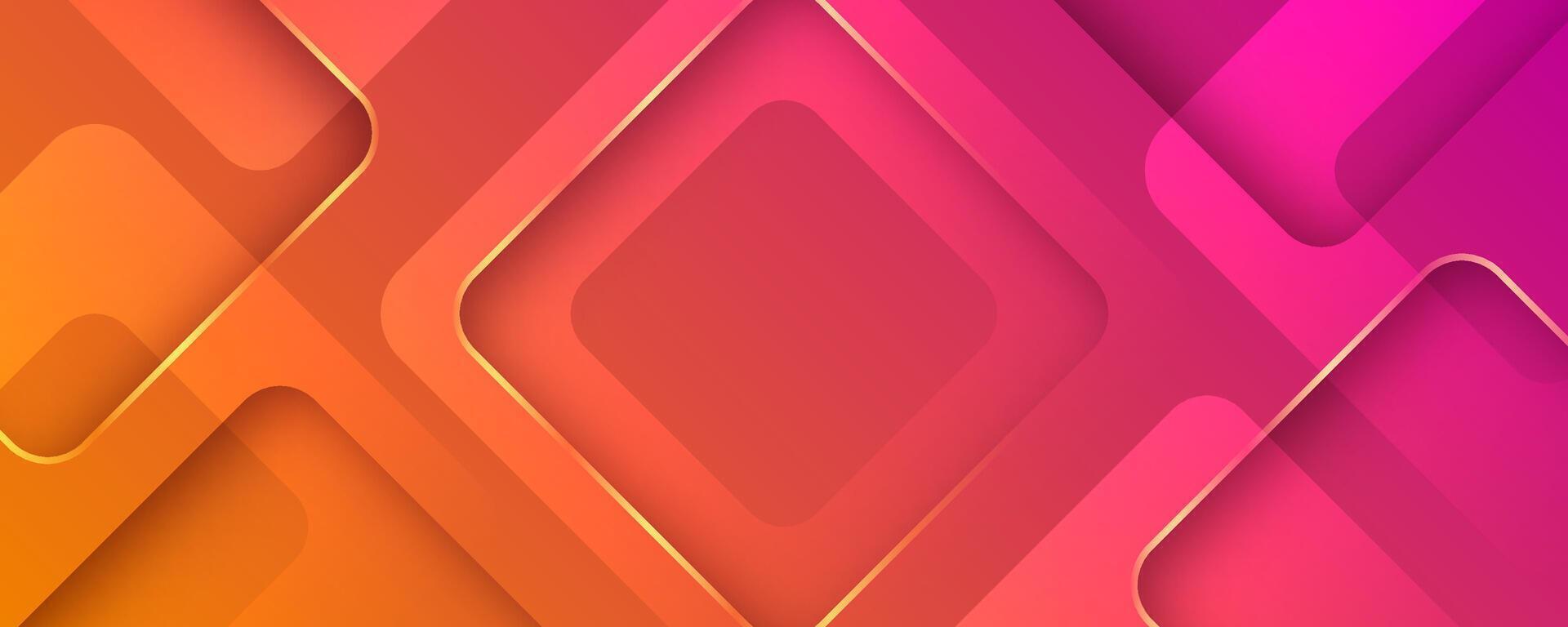 3D colorful luxury abstract background overlap layer on bright space with golden lines squares decoration. Modern graphic design element cutout style concept for web, flyer, card, or brochure cover vector