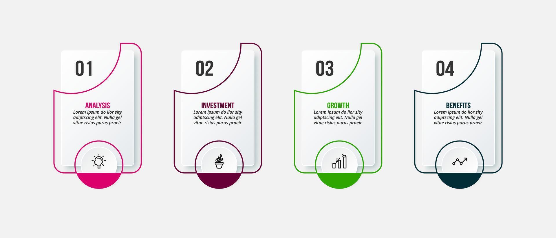 4 steps infographi design. vector