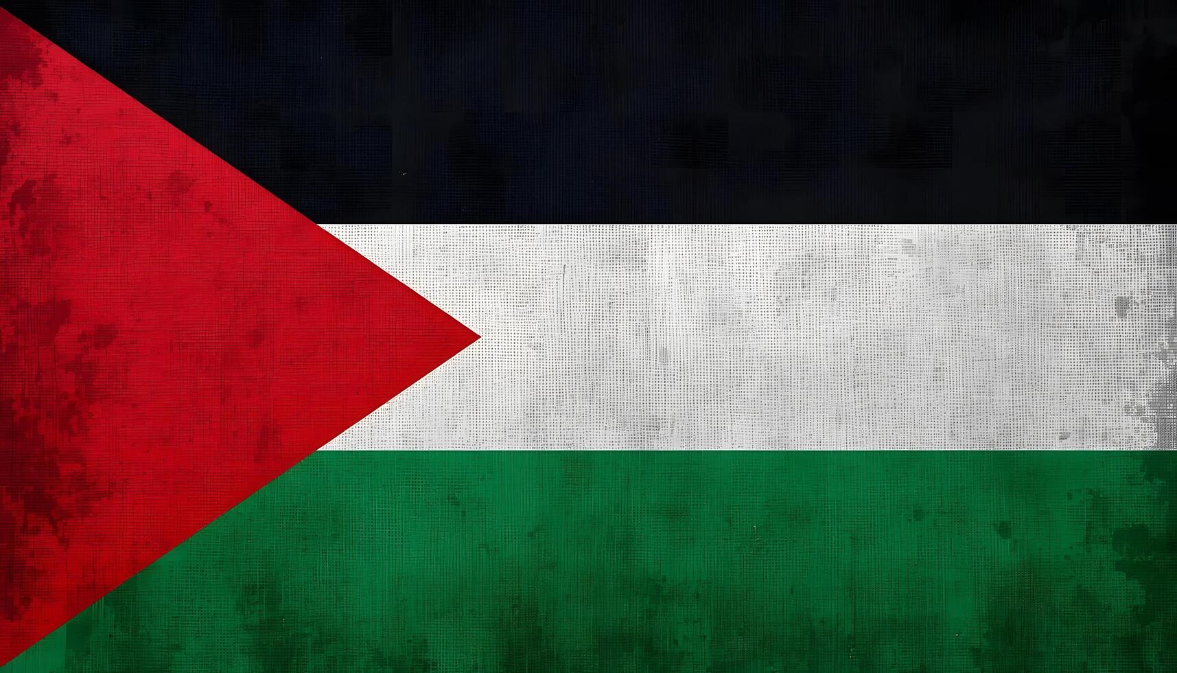 Flat Palestinian Flag Design with Triangle and Horizontal Stripes photo