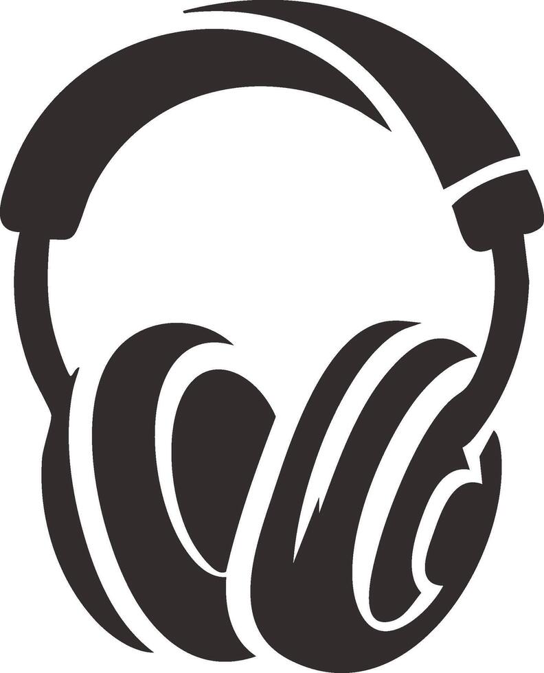 Headphone Symbol Silhouette, Simple Headphone Symbol vector
