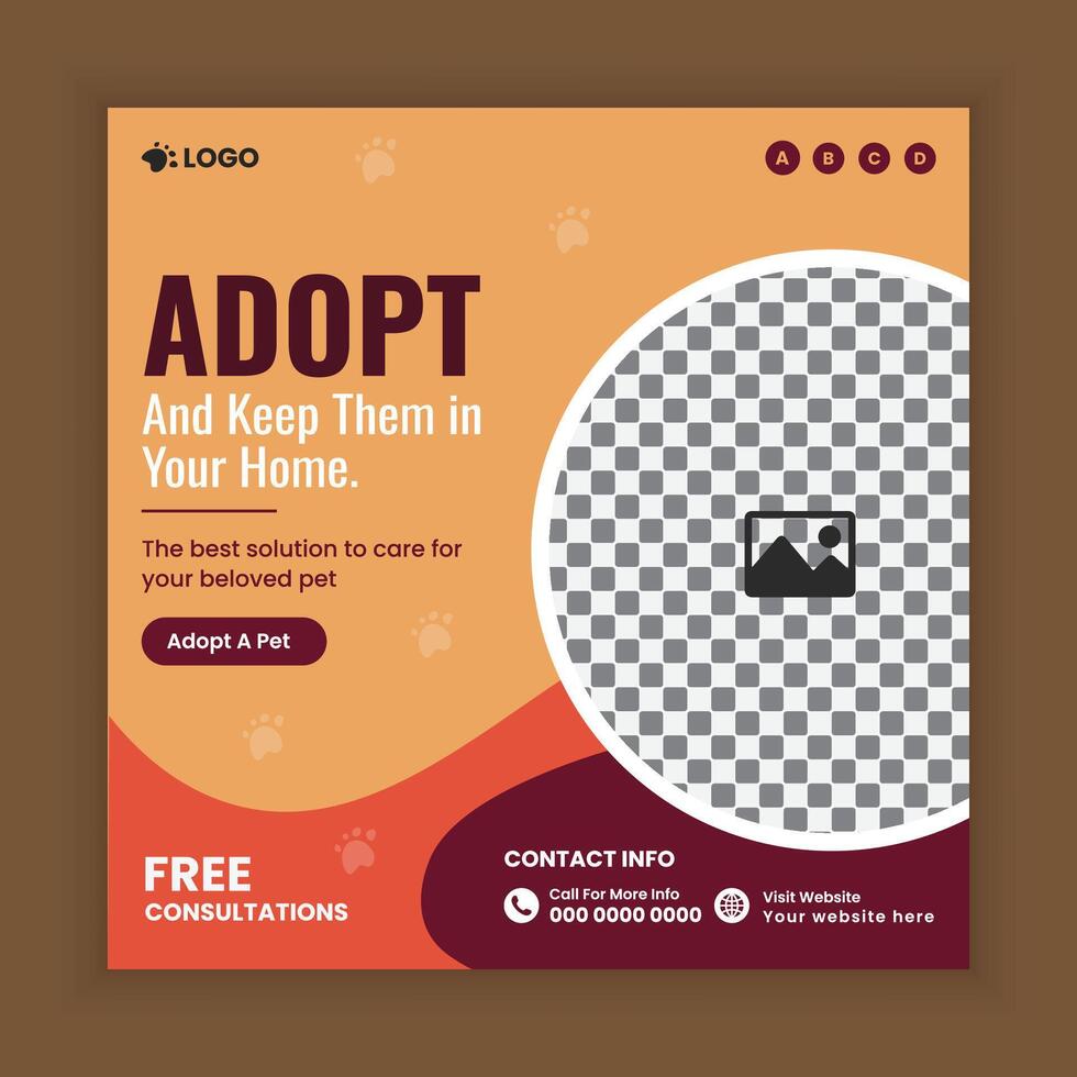 Pet Food, and Healthcare Service Social Media Post Design or Pet Business Web banner and online Post Square Banner Template vector