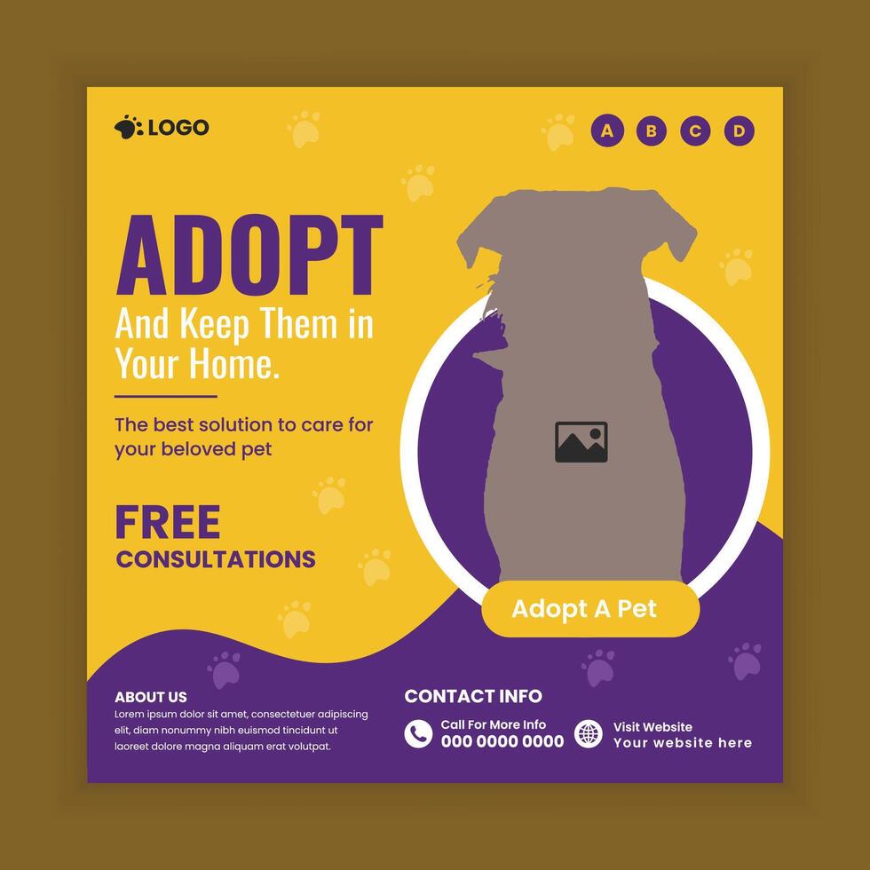 Pet adopt agency Service Web and Social Media Banner Template vector