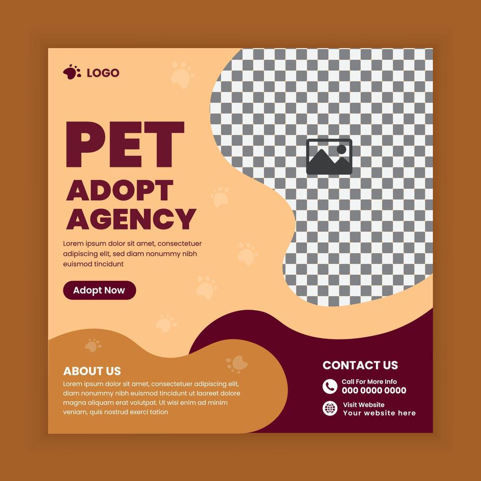 Pet adopt and Store Marketing Banner and Post Design Templates vector