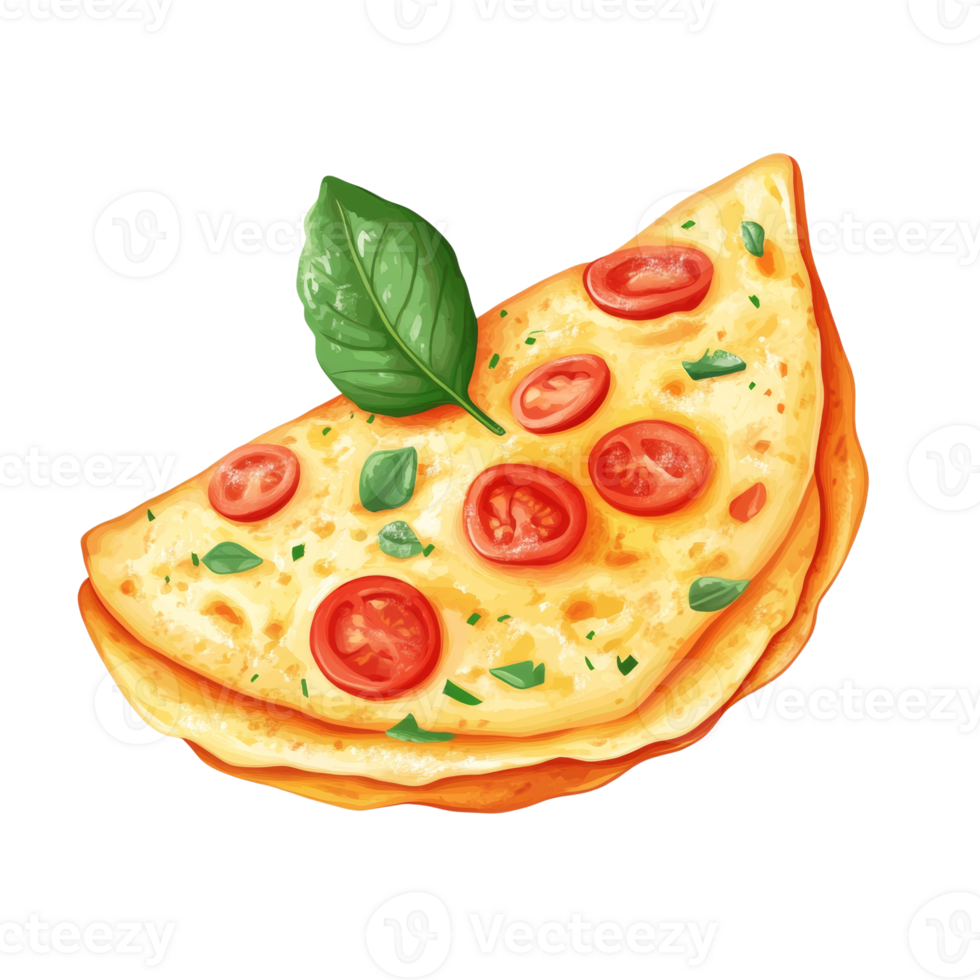 Delicious Omelette with Tomatoes and Basil png