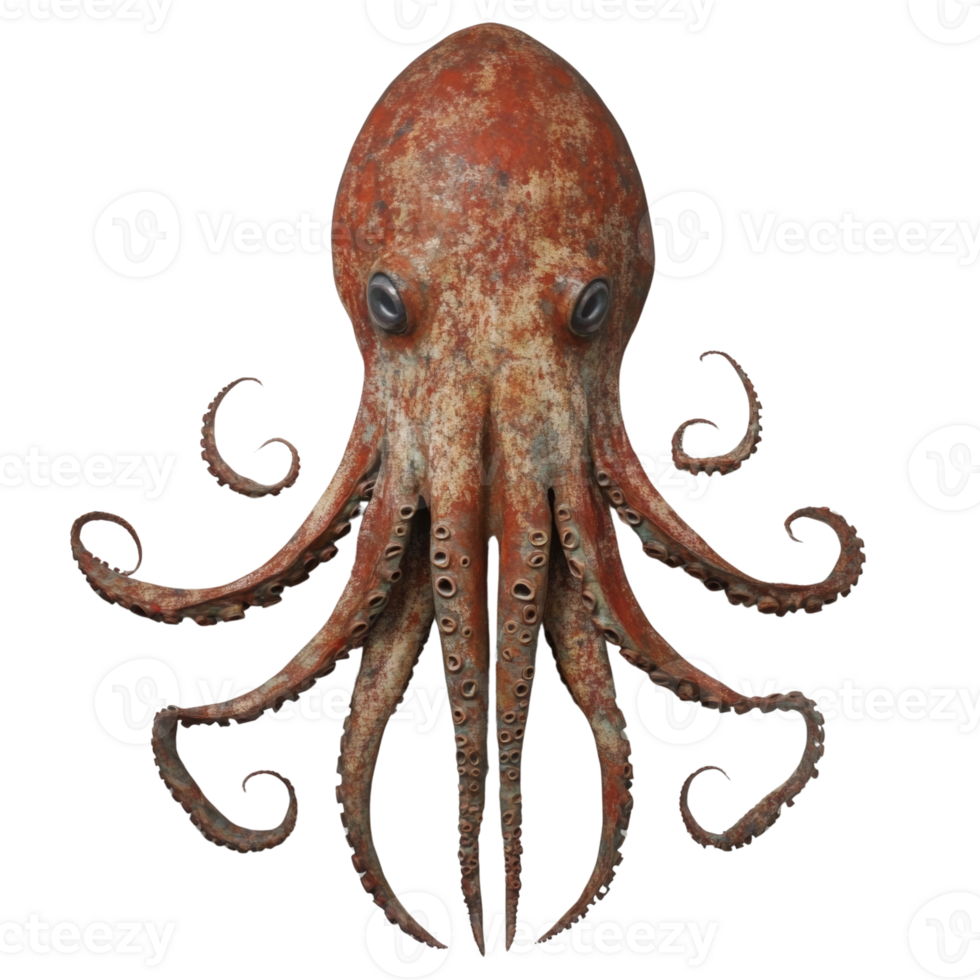 A Rustic Orange Octopus Wall Hanging Artwork png