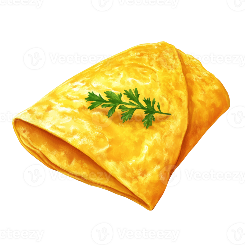 Golden Omelette with Fresh Parsley Garnish png