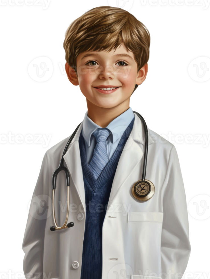 A Young Boy Dressed In A Doctors White Coat png