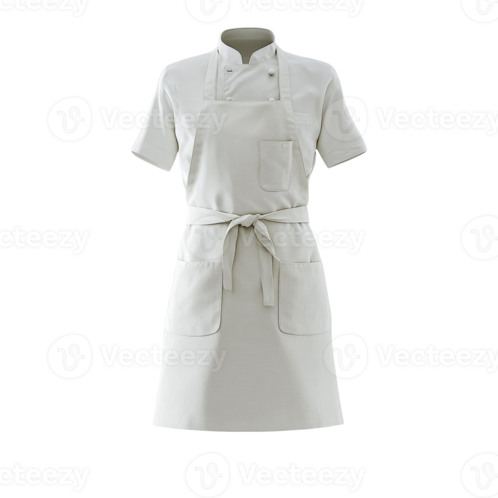 White Chefs Jacket and Apron Outfit Display png