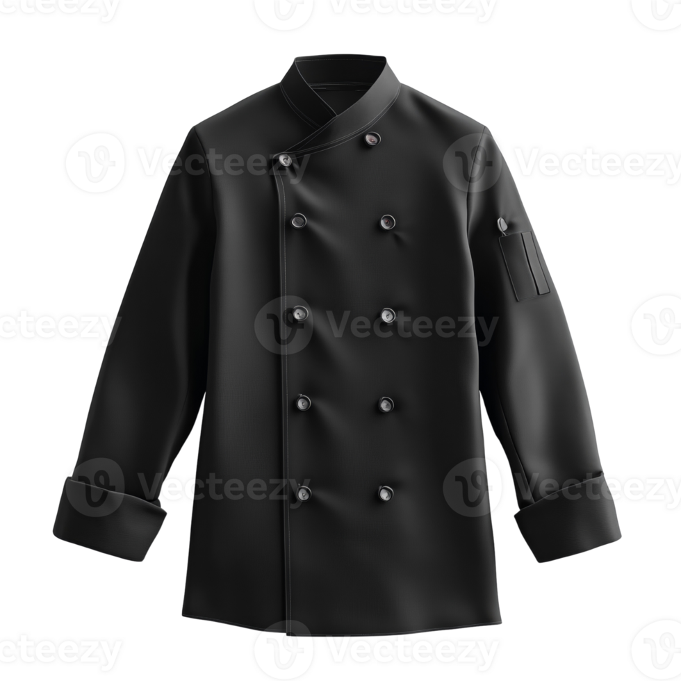 Black Chefs Jacket Professional Culinary Attire png