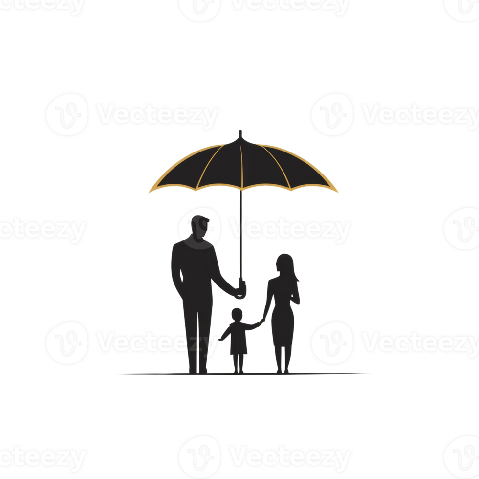 Family Protected Under Umbrella Symbol Of Security png