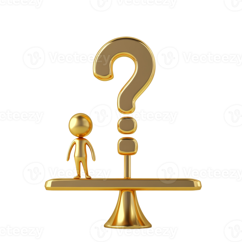 Golden Figure Weighing Uncertainty On A Scale png