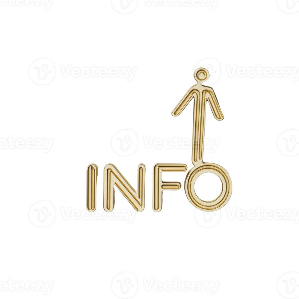 Golden Info Icon with Human Figure Representing Data Access png