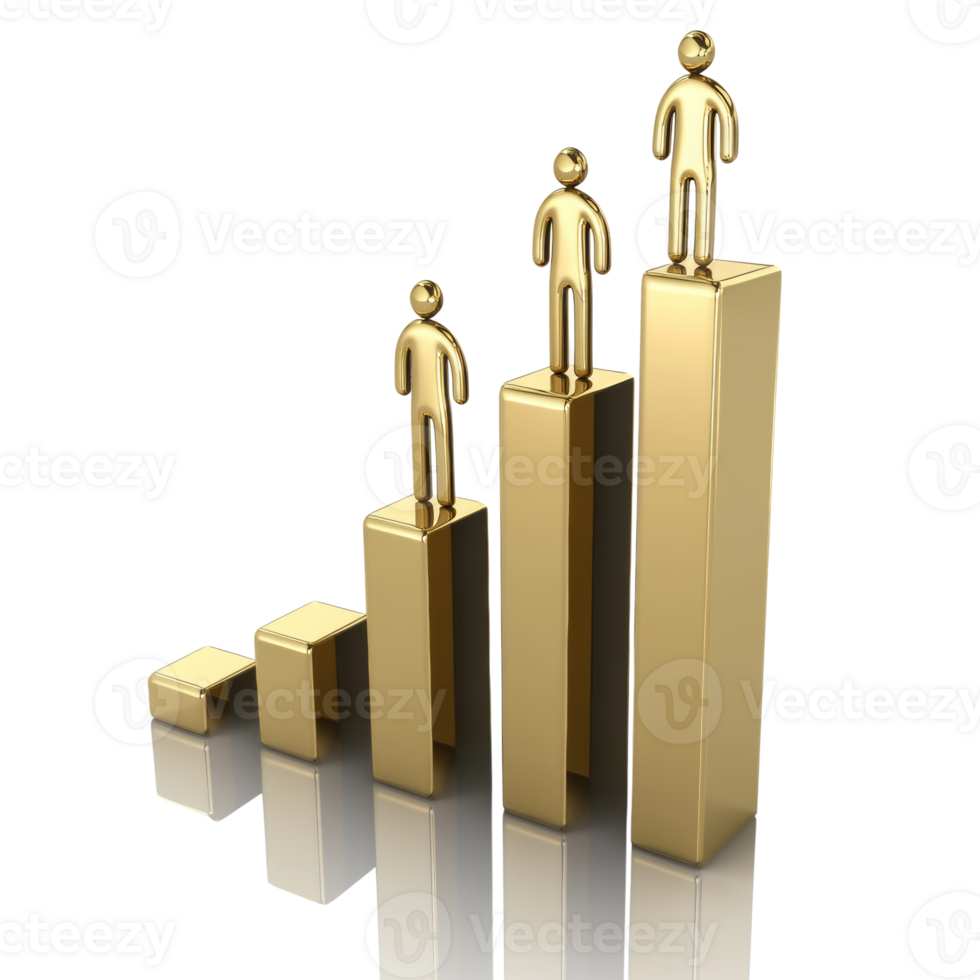 Golden Figures Ascending Increasingly Sized Platforms png