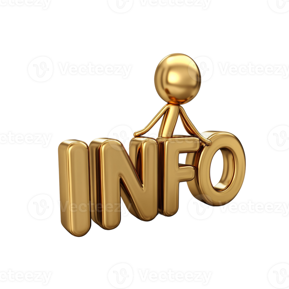 Golden Figure Sitting on Info Sign png