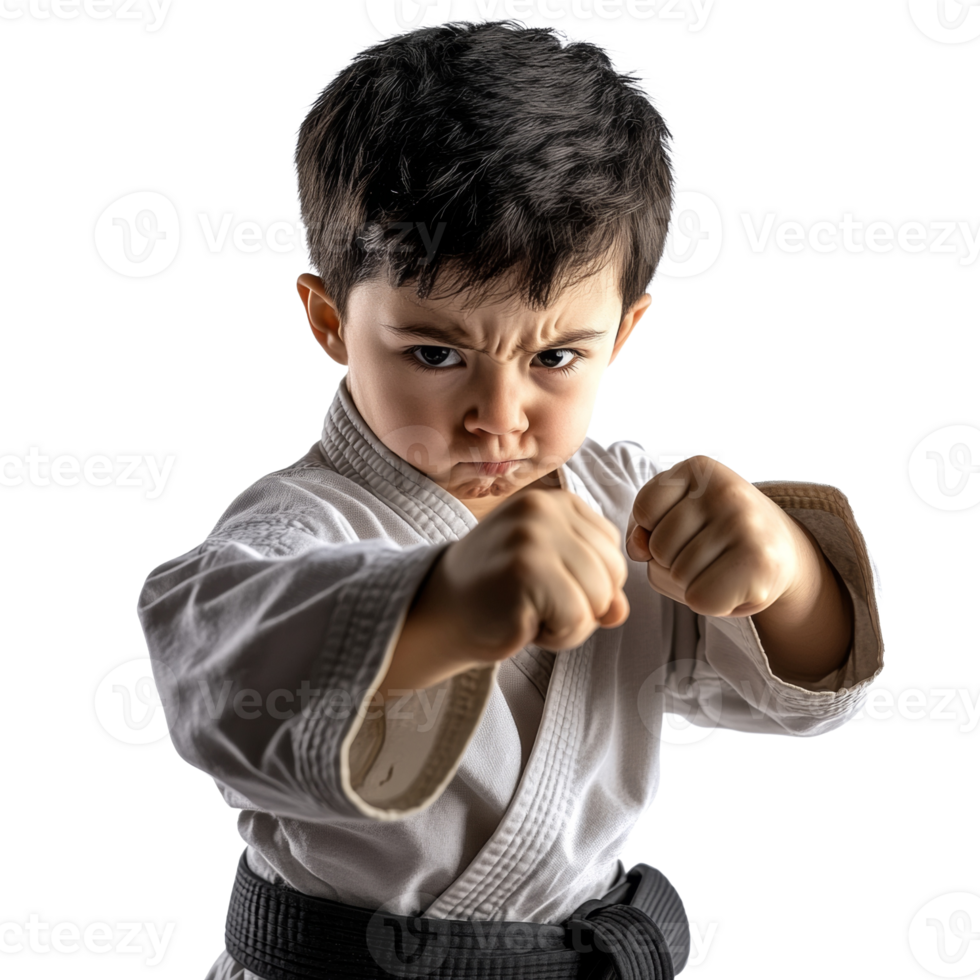 Young Karateka Child Demonstrates Martial Arts Skills png