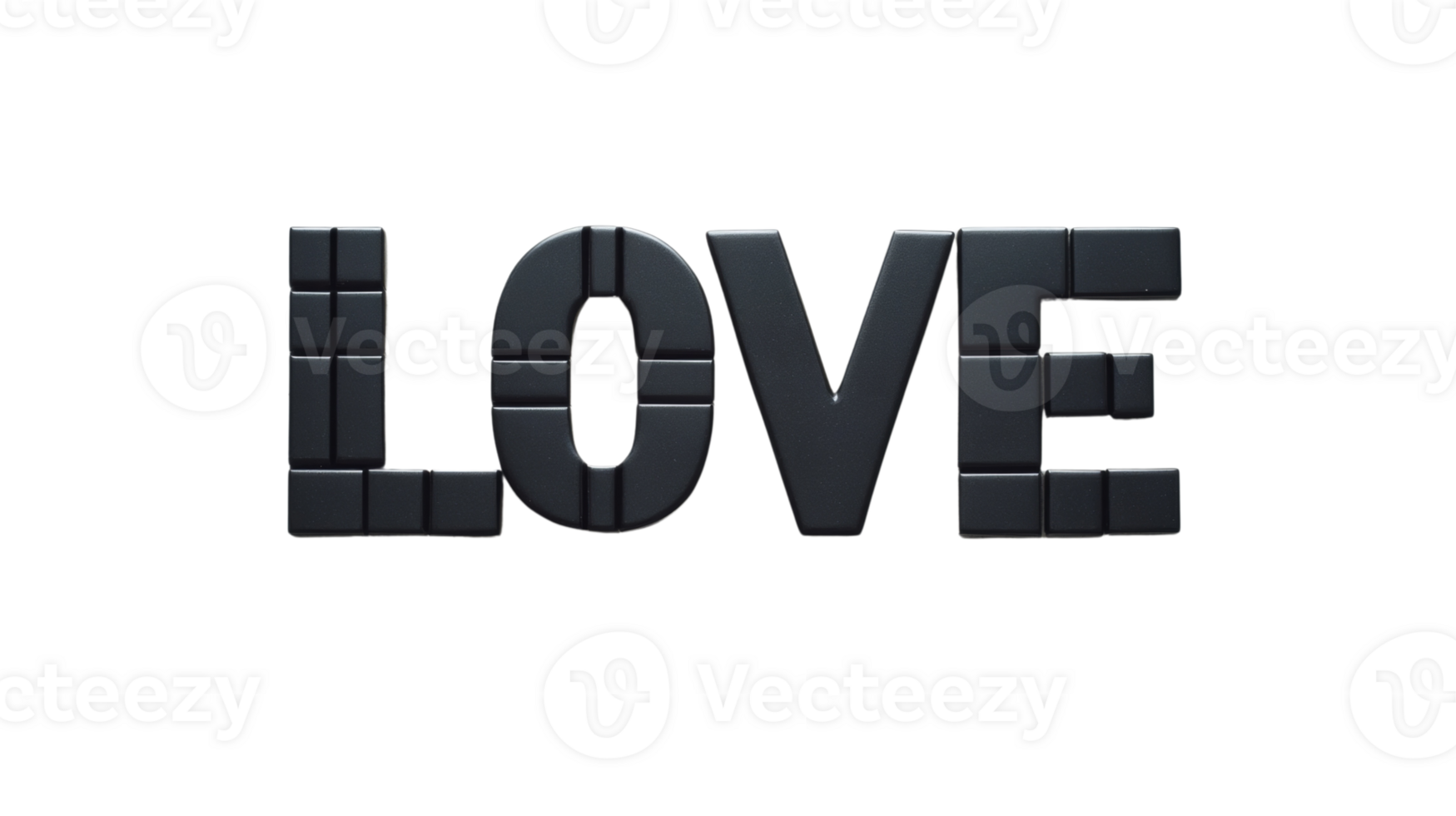 Dark Grey Block Letters Spelling Love png