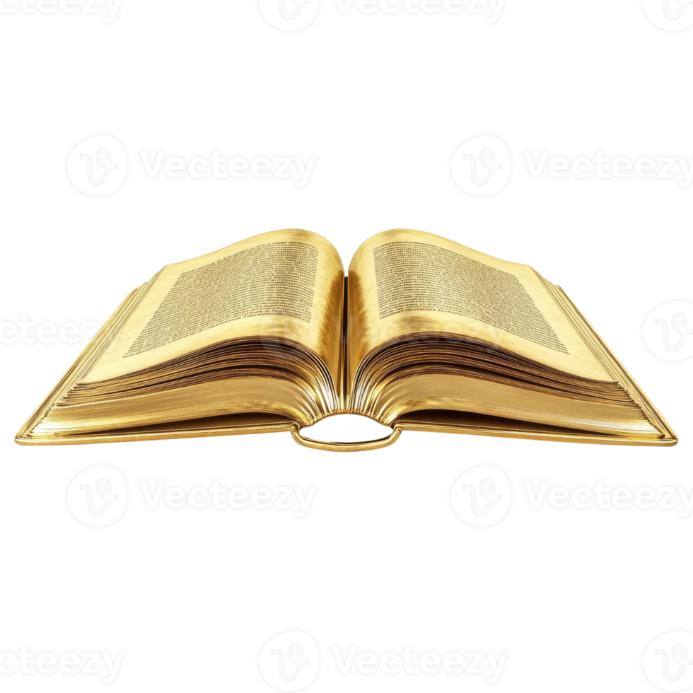 A Golden Open Book Lies Awaitng Readers png