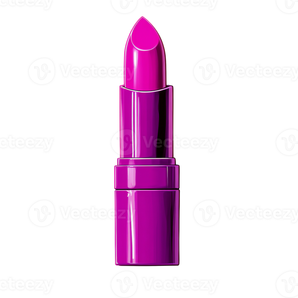 A vibrant purple lipstick stands upright against a white background png