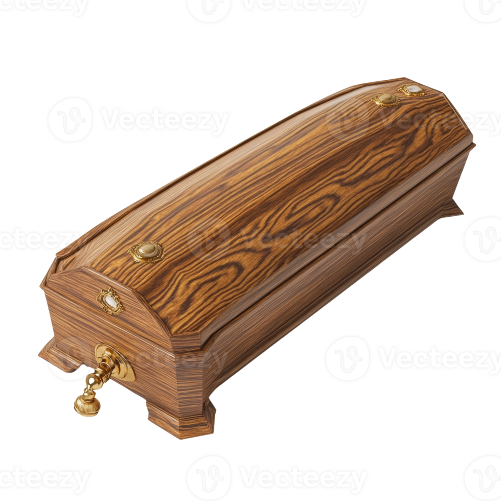 Elegant Wooden Box With Intricate Details And Brass Accents png
