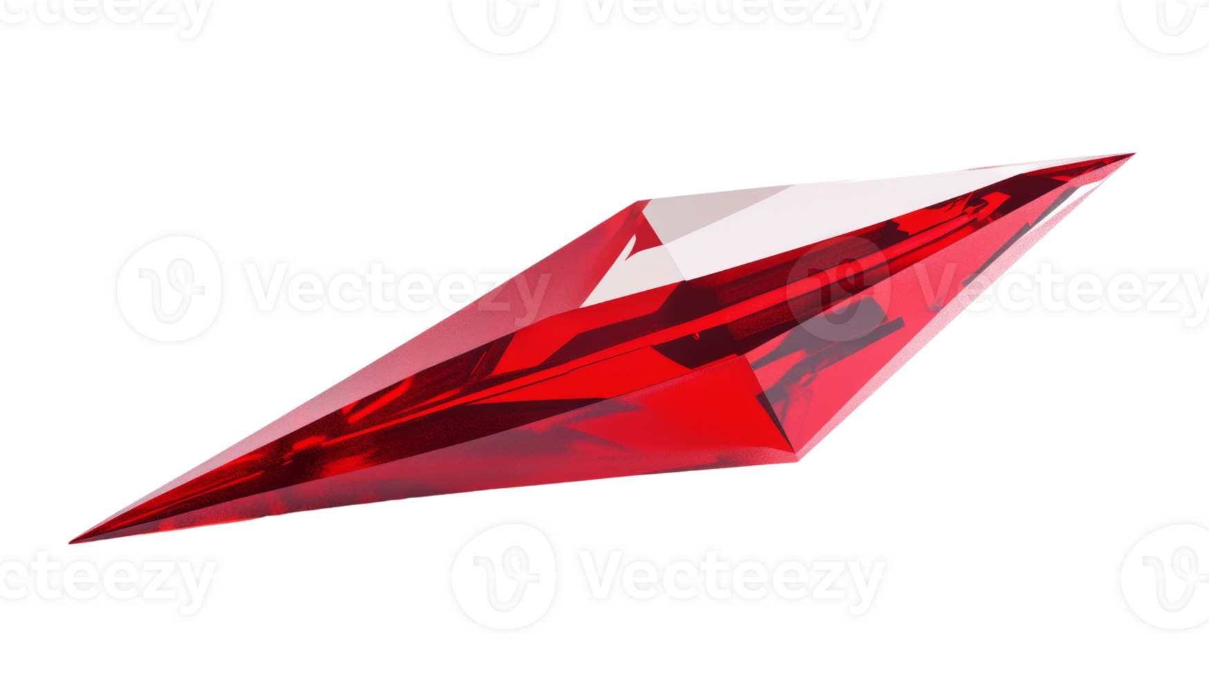 A Vivid Red Gemstone Crystal Displays Brilliant Facets png