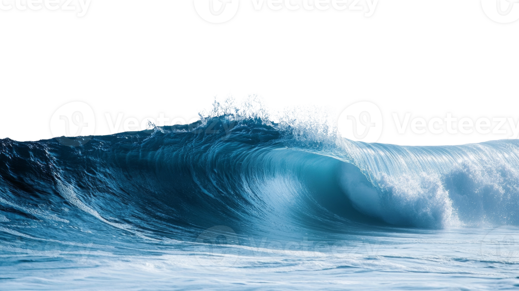 Majestic Ocean Wave Curls Over Dark Background png