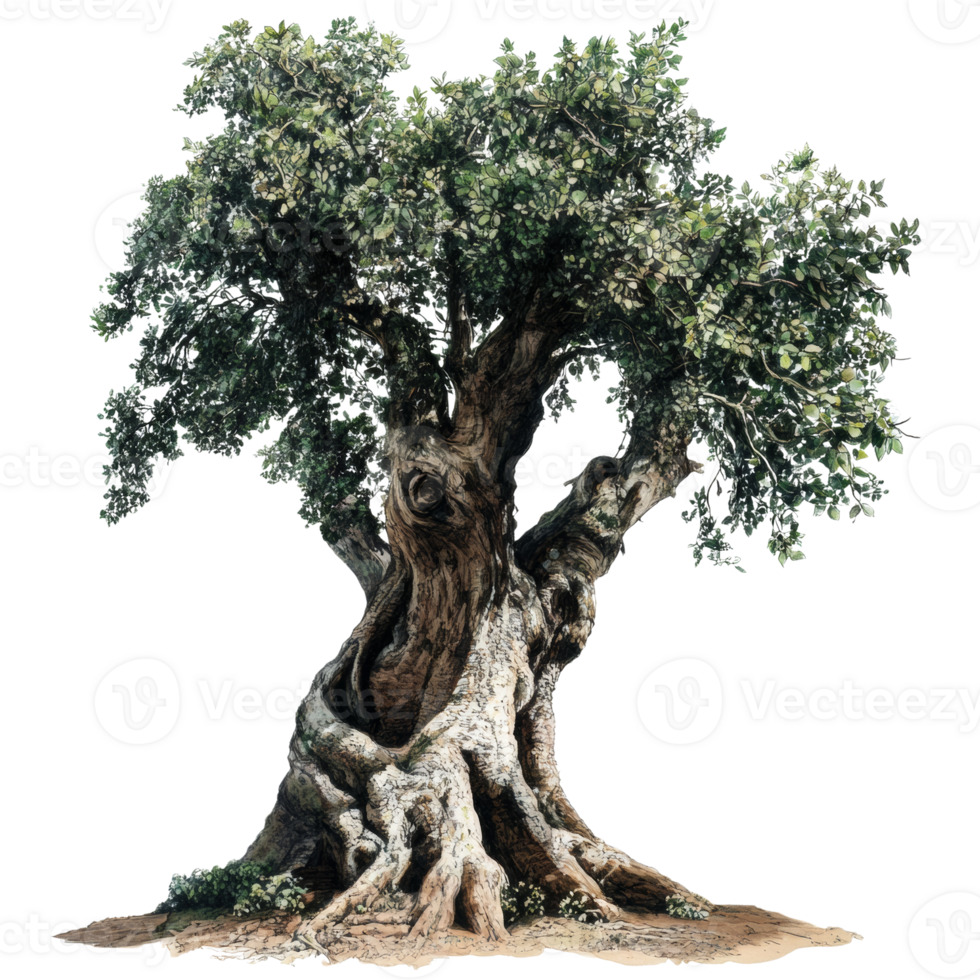 Ancient Olive Tree Majestically Stands Tall png