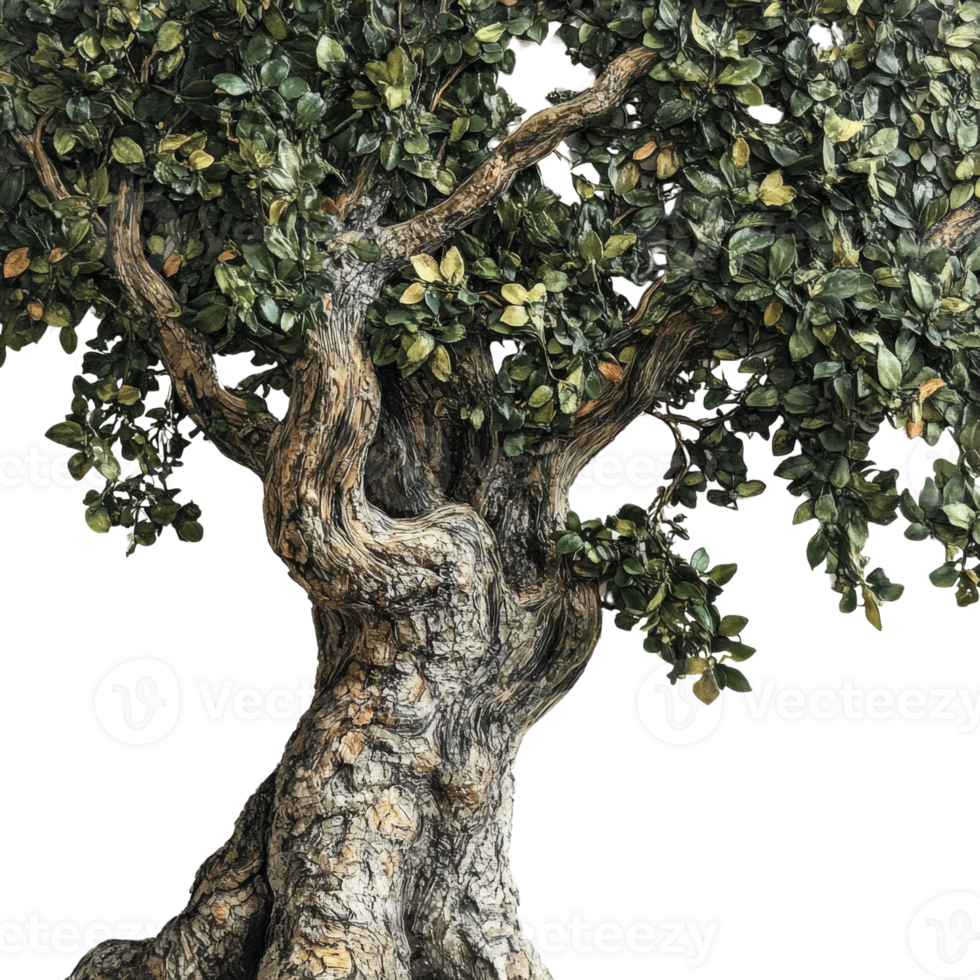 A Detailed View of an Artificial Tree with Lush Green Foliage png
