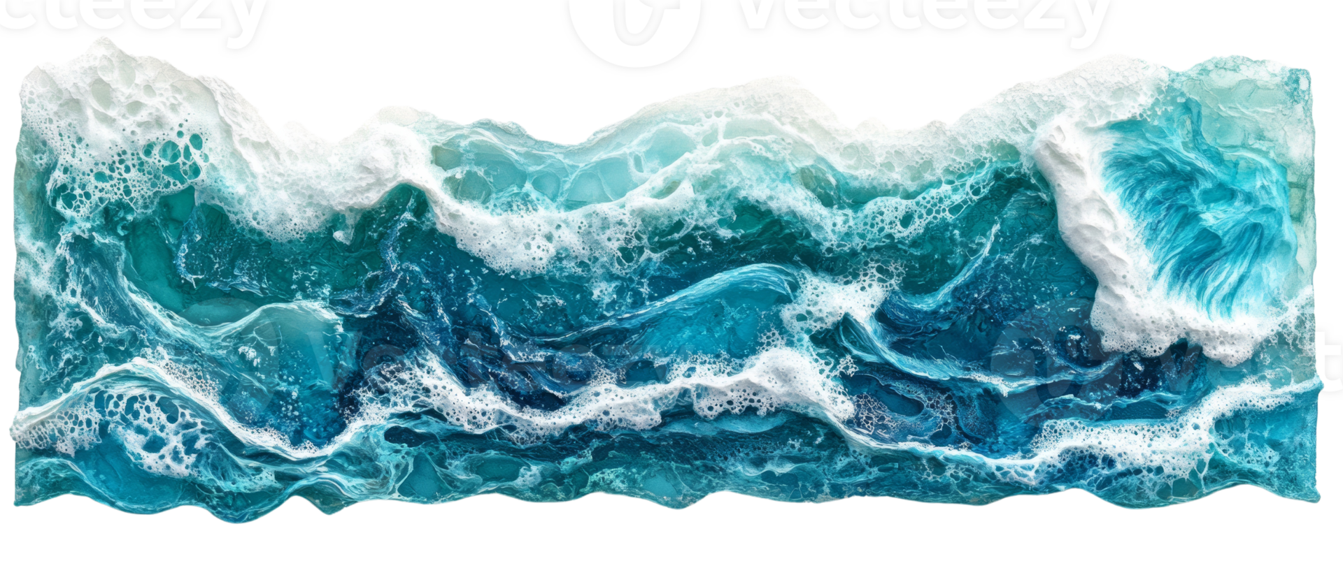 Ocean wave resin art depicting a powerful surge png