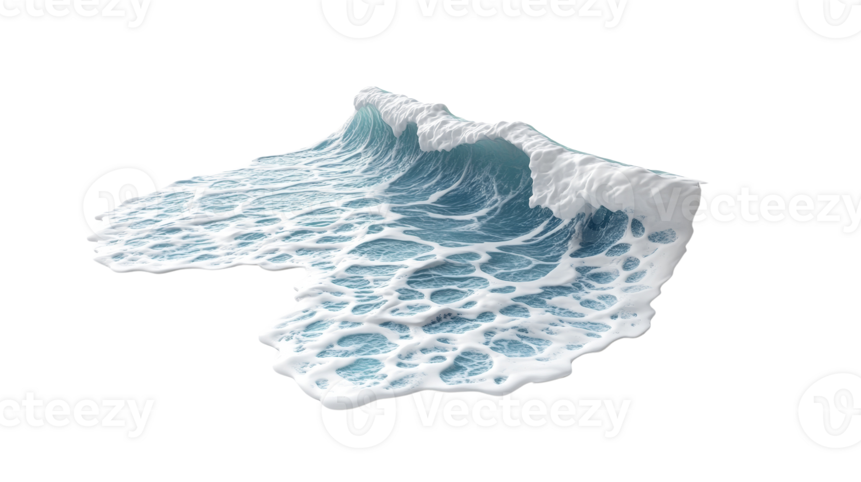 Isolated Ocean Wave Crashing White Foam png
