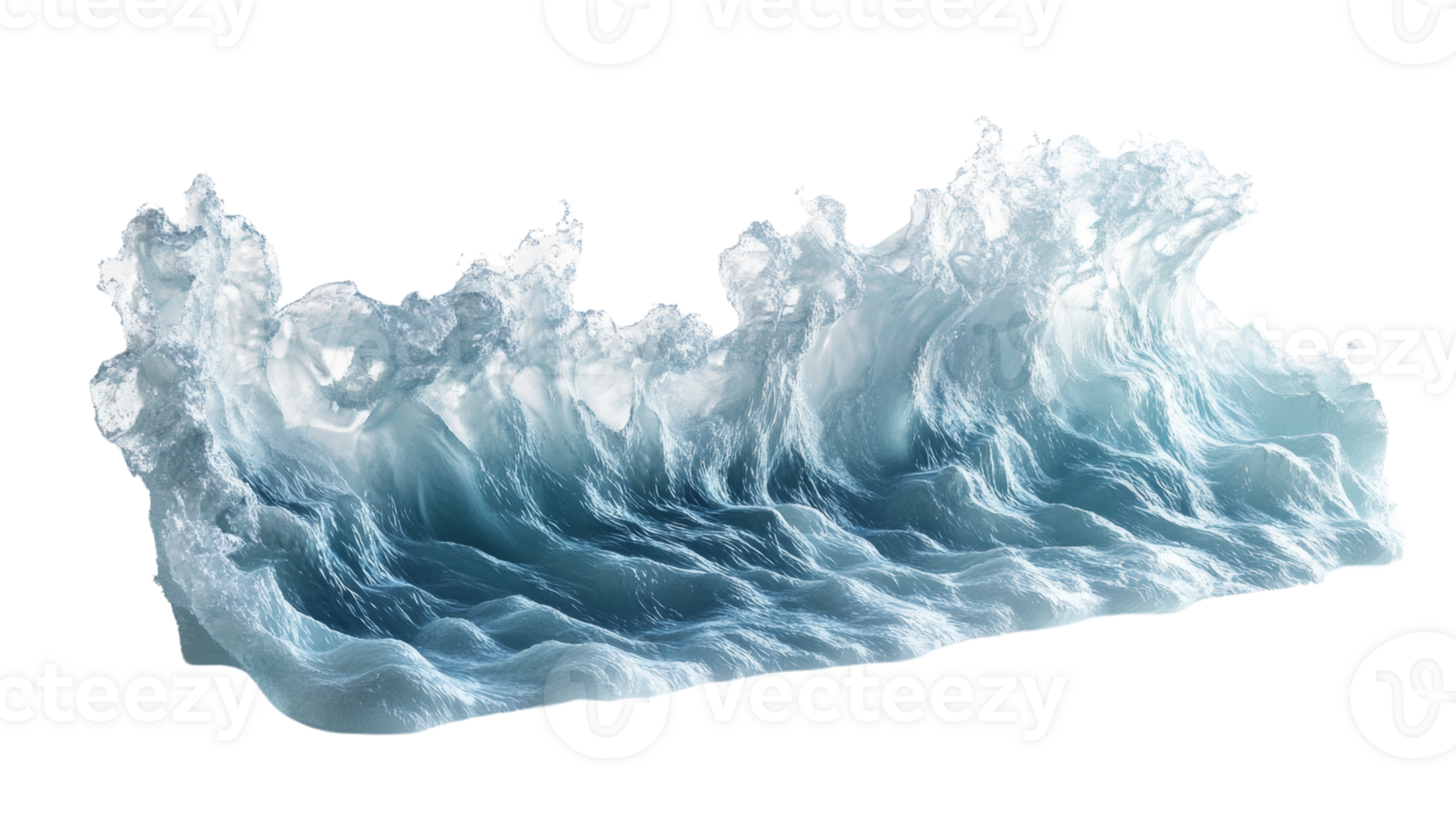 A digital rendering of an ocean wave isolated on black png