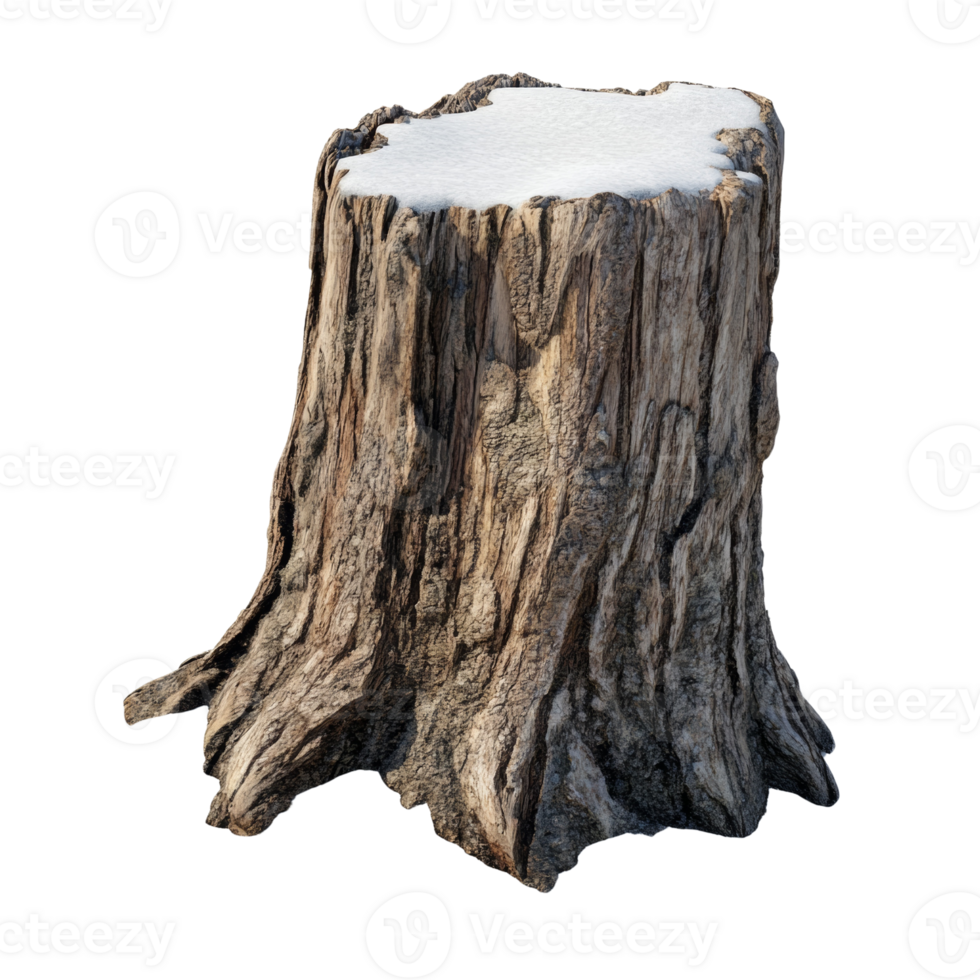 A snow covered tree stump in winter png