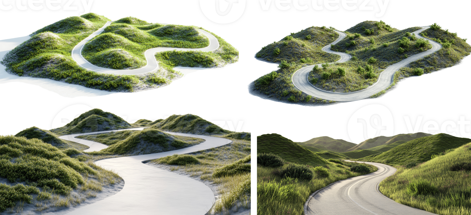 Winding Roads Through Lush Green Rolling Hills png