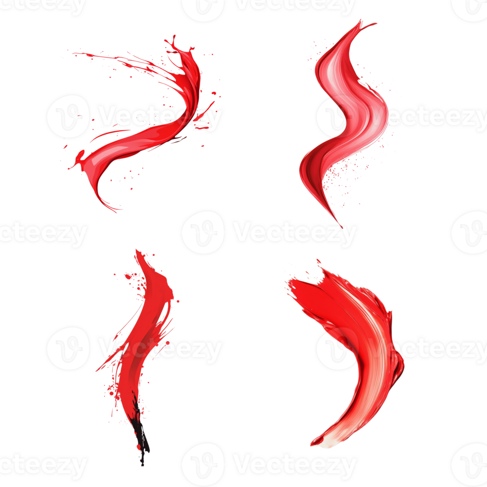 Abstract Red Paint Splashes Dynamic Design Composition png