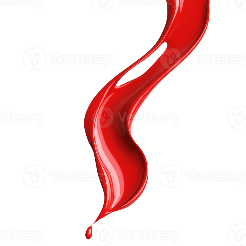 Red paint flowing in a dynamic swirl design png