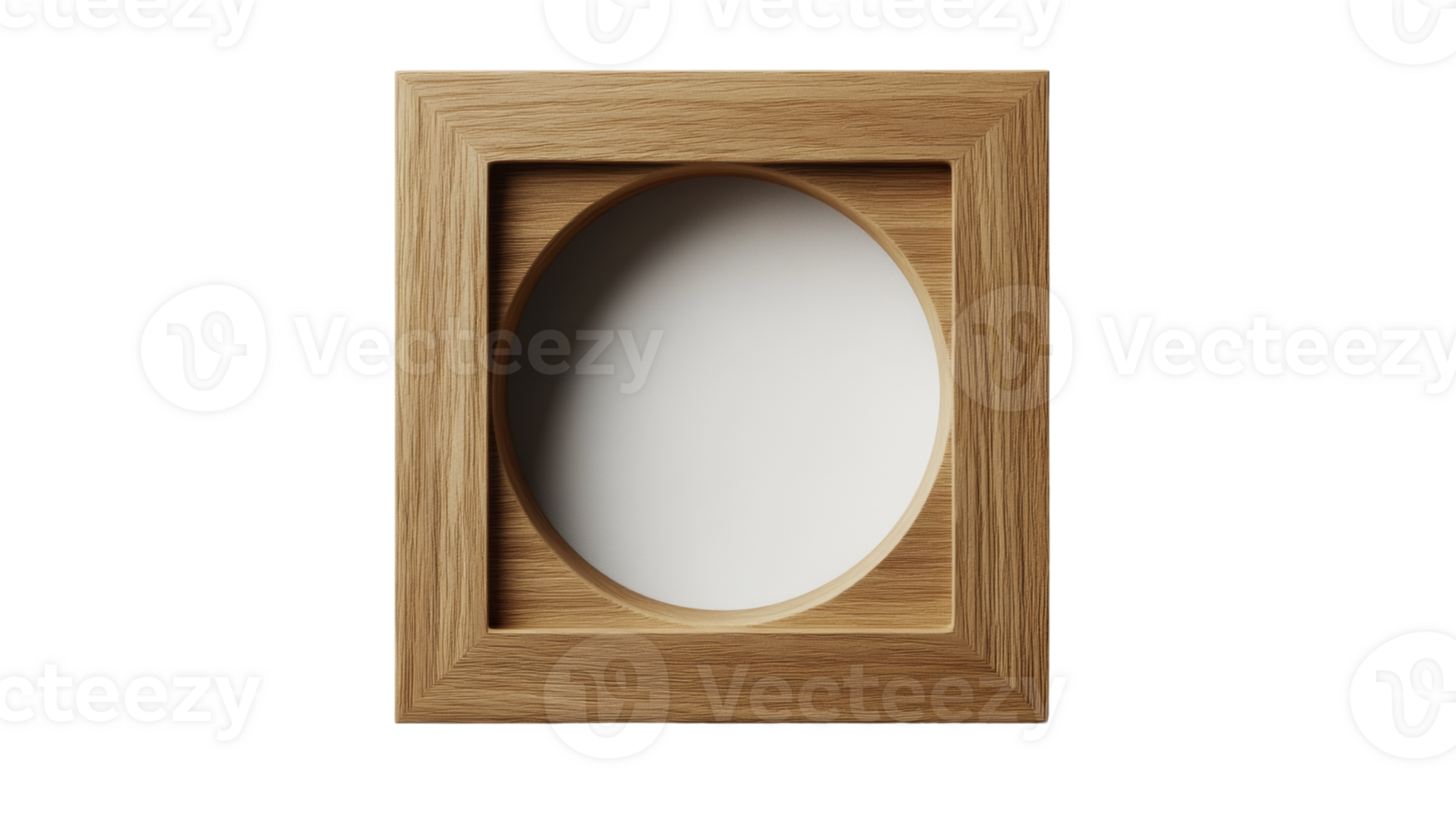 Wooden Frame with Oval Empty Space Inside png