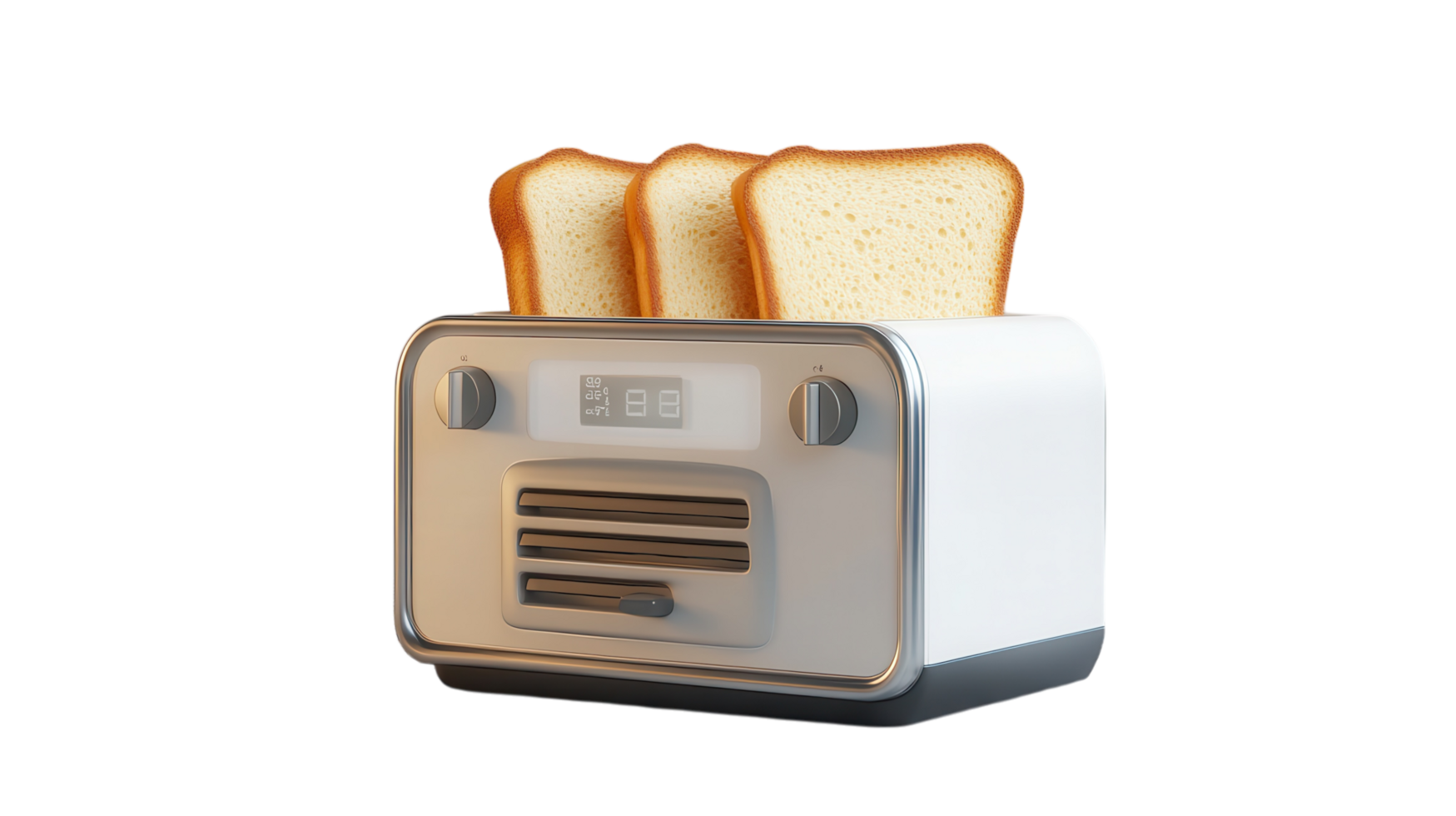 A Pop Up Toaster with Slices of Toast Perfect for Morning Breakfast Preparation, Kitchen Decor and Cooking Illustrations. png