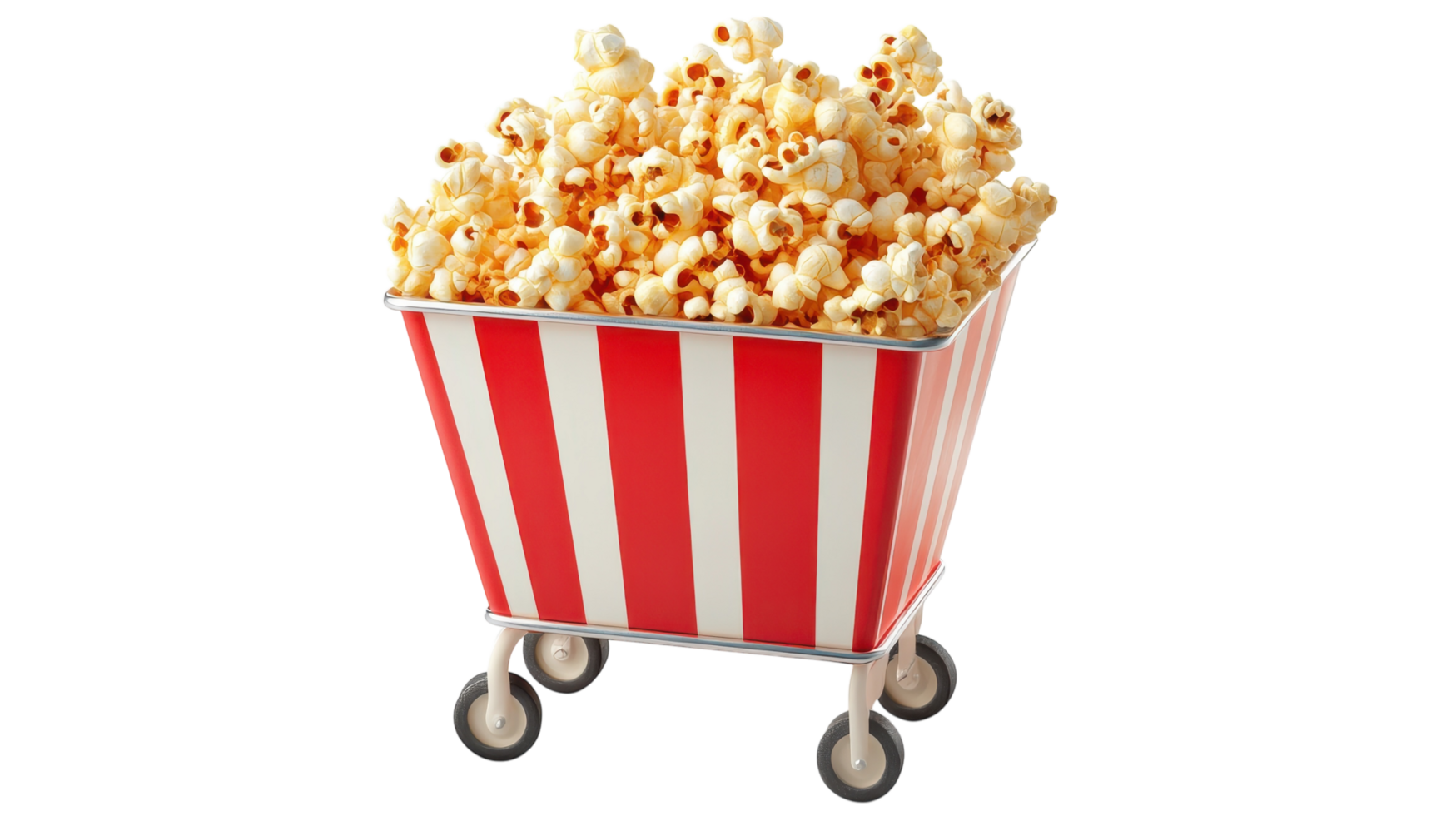 Delightful Popcorn Cart with a Glass Top and Red Stripe Perfect for Events and Celebrations. png