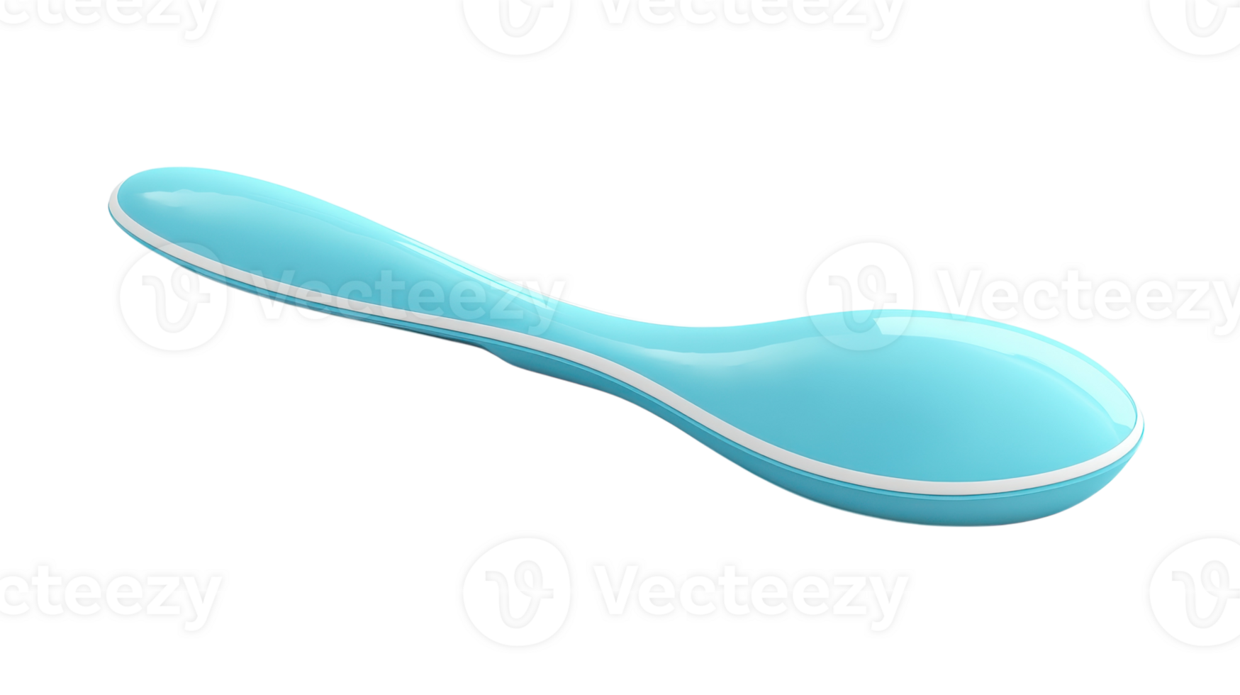 A light blue spoon designed with a smooth curve and a simple shape, perfect for various culinary uses and dining experiences. png