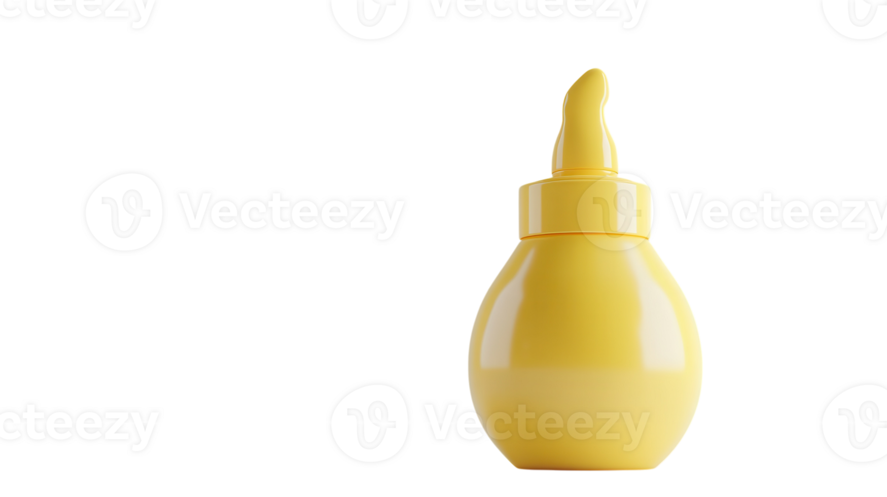 A bright yellow condiment bottle with a pointed squeeze top, perfect for serving mustard at barbecues and picnics with friends and family. png