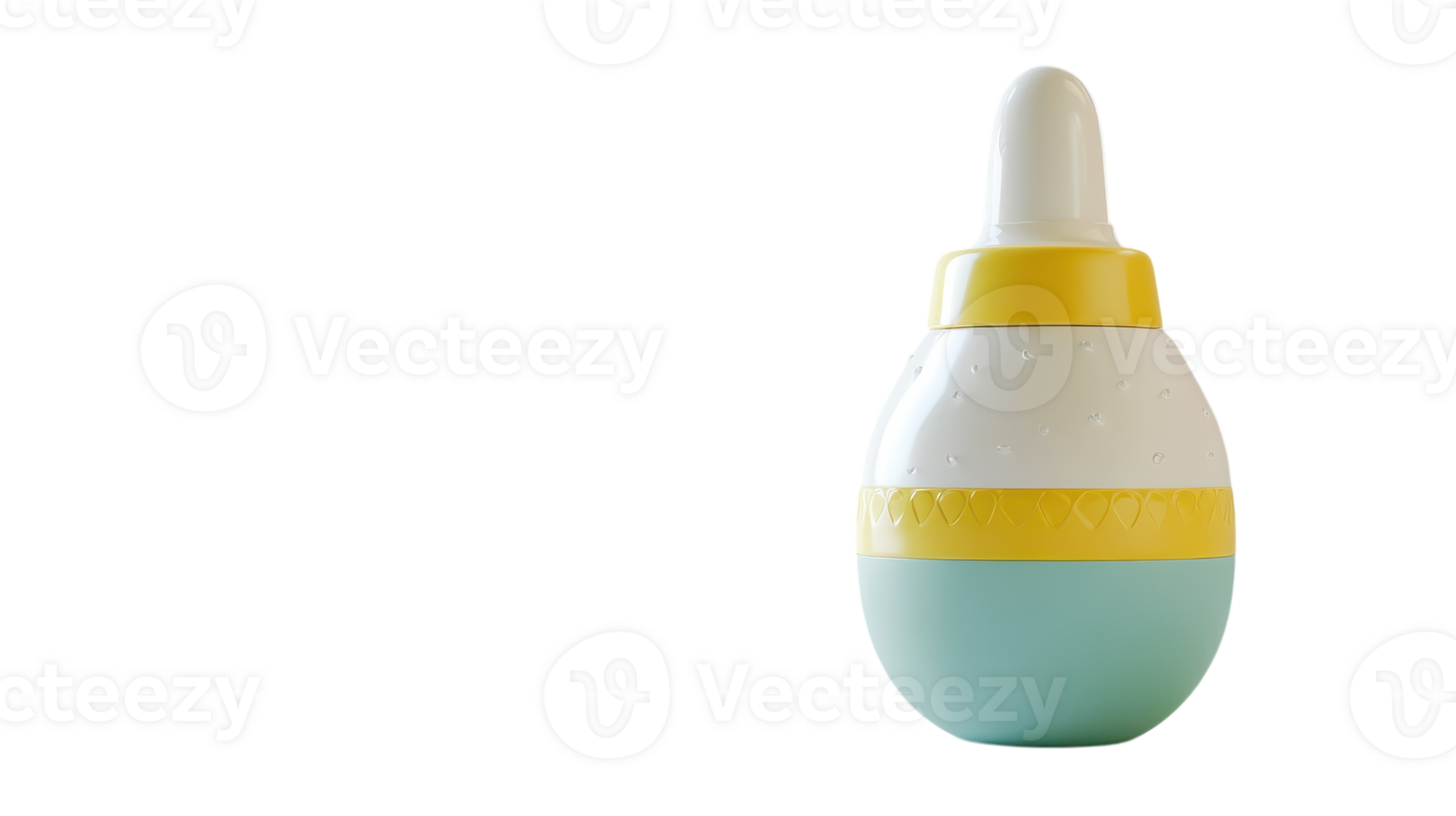 Stylish baby feeding bottle with a unique design and vibrant colors on a plain background. png