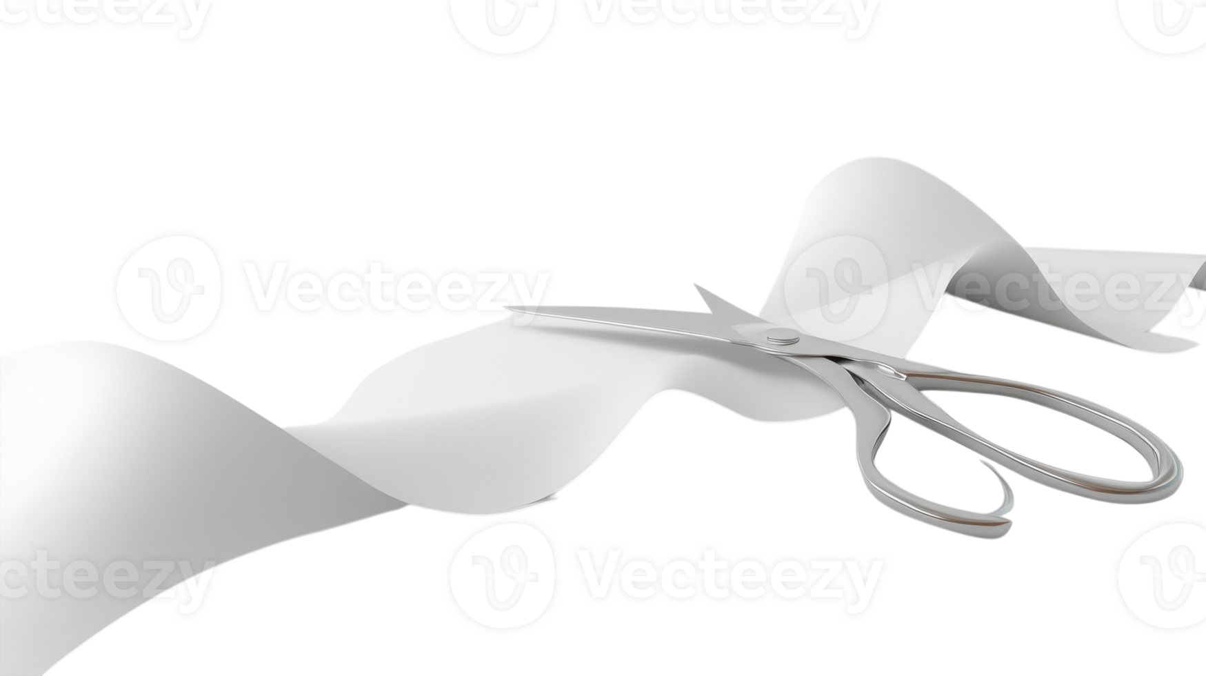 A Pair of Scissors Cutting Paper on a White Background for Crafting, Office Use, and DIY Projects. png