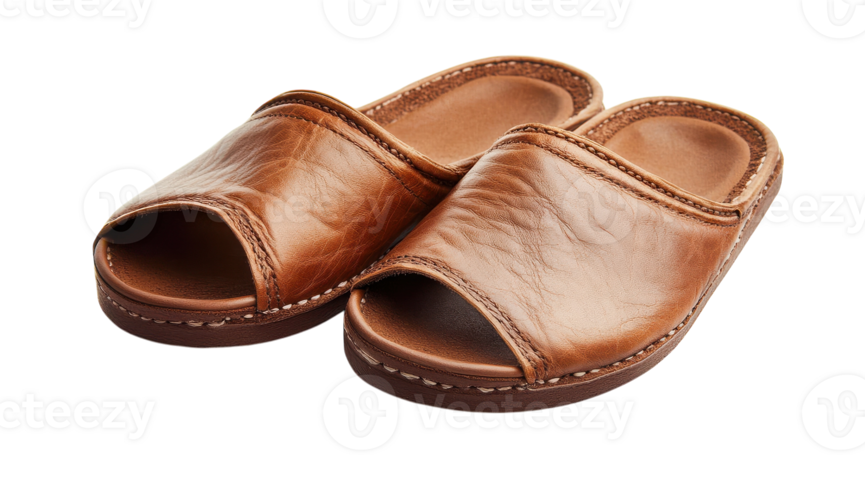 A Pair of Soft Leather Slippers Ideal for Home Comfort and Relaxation with a Classic Touch. png