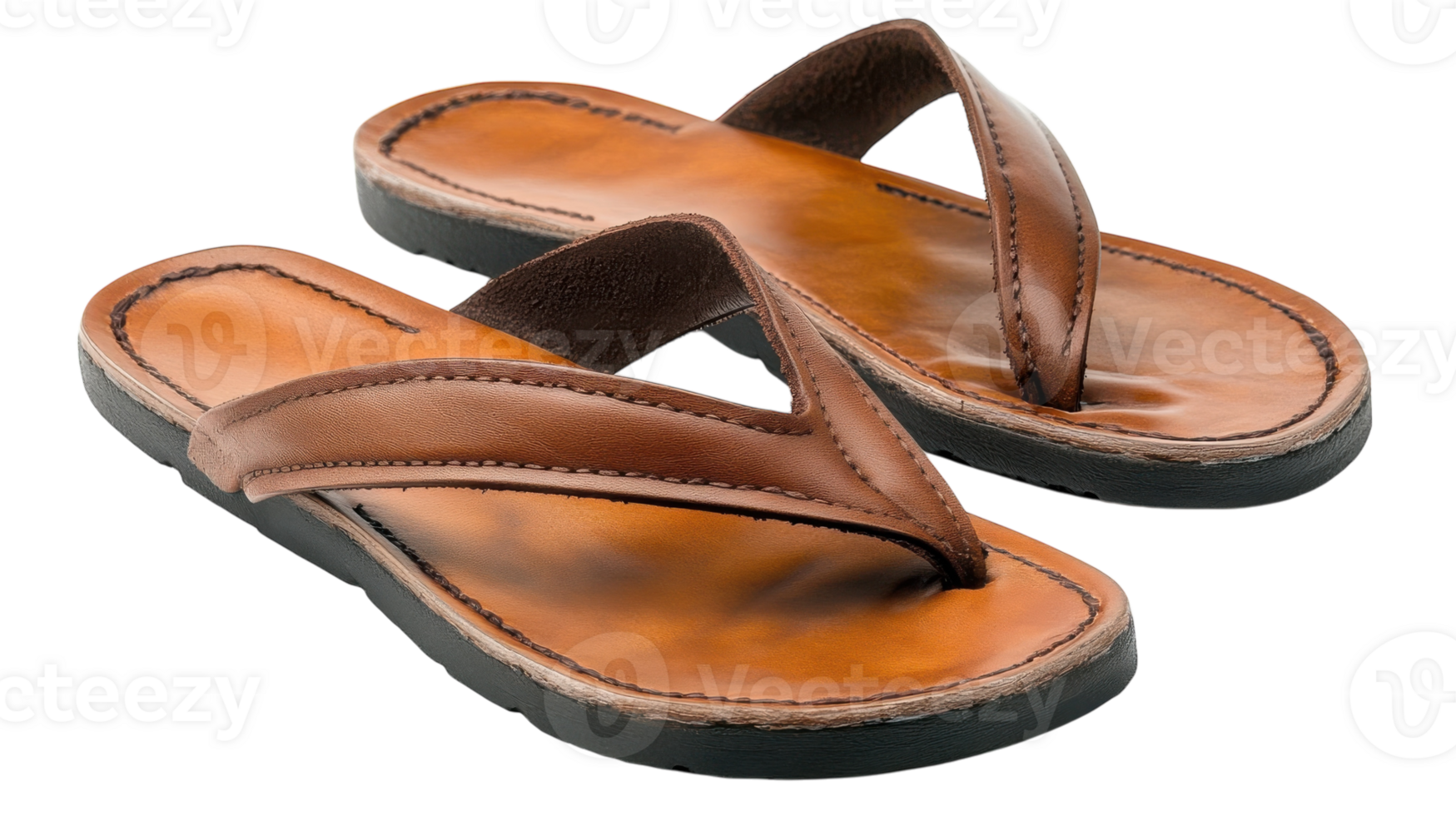 Stylish Brown Leather Sandals Perfect for Summer Outings, Beach Trips, and Casual Wear with a Simple Design. png