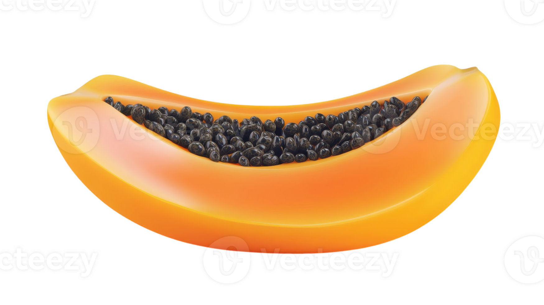 A Fresh Papaya Cut in Half Revealing Juicy Seeds Ideal for Healthy Recipes, Smoothies, and Tropical Dishes. png