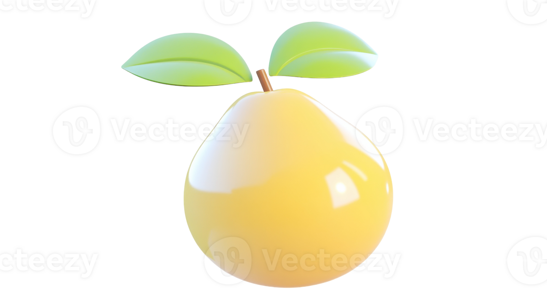 A Beautiful Pear with a Soft Yellowish Tint Perfect for Culinary Presentations or Healthy Eating Illustrations. png