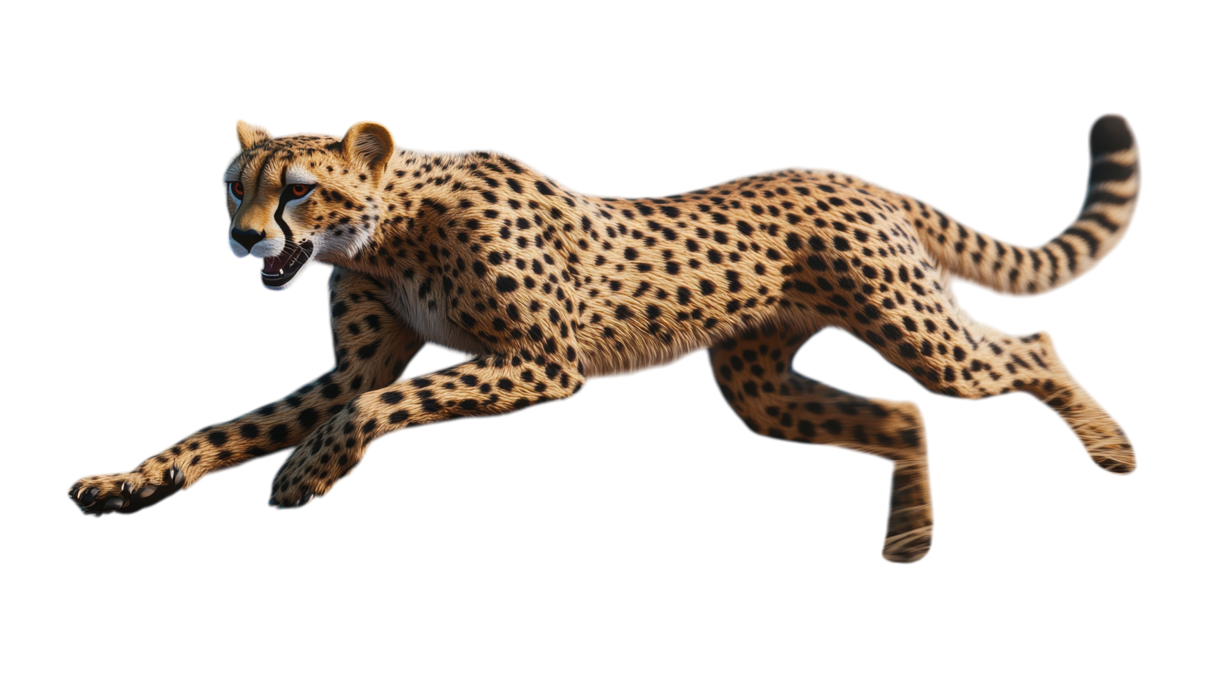A Stunning Image of a Realistic Cheetah Sprinting Through Open Grasslands, Perfect for Nature and Wildlife Enthusiasts, or as a Vibrant Addition to Your Art Collection. png