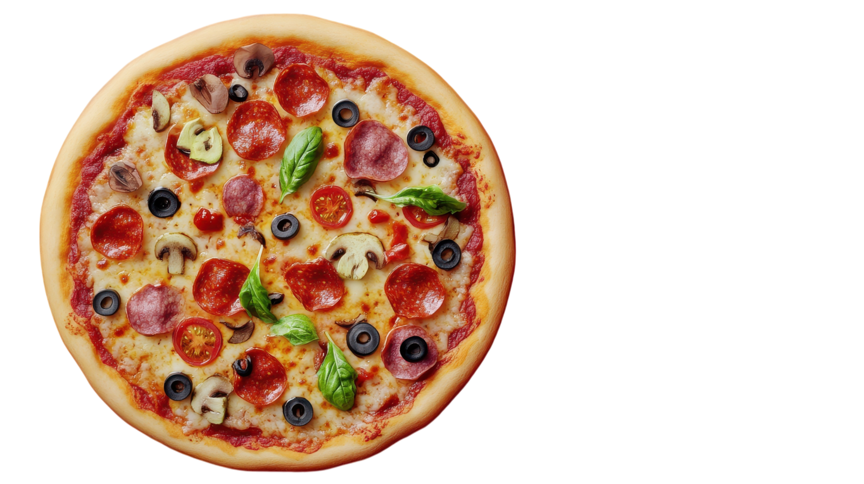 Deliciously Realistic Pizza with a Variety of Toppings Perfect for Food Promotions and Culinary Projects. png