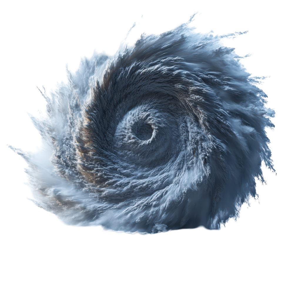 Massive swirling water vortex creating dramatic natural phenomenon in ocean waters isolated on transparent background. png