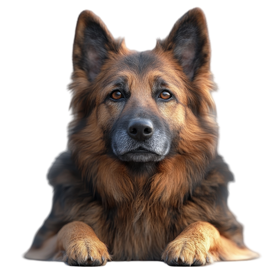 Majestic dog resting peacefully in a serene indoor environment during the afternoon sunlight isolated on transparent background. png