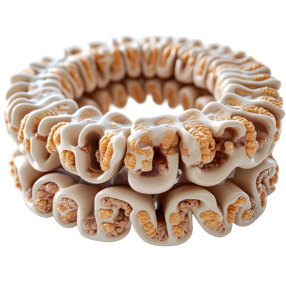 Unique sculpture showcasing the intricate details of coral structure in artistic representation isolated on transparent background. png